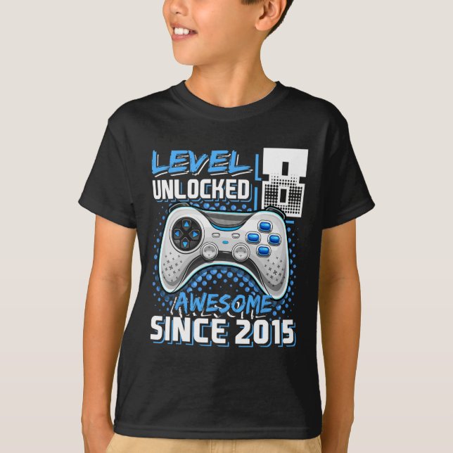 T-shirt 8 Déverrouillé Awesome 2015 jeu vidéo 8e anniversa (Devant)