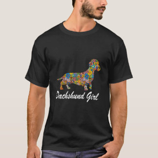 T-shirt 8 Fille Teckel-Amusant Amoureux de Chien Teckel