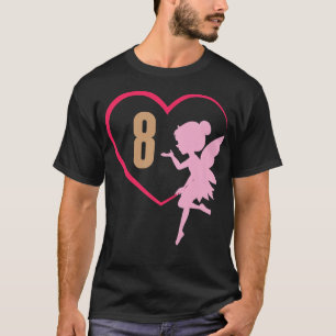 T-shirt 8 Huitième 8e fête d'anniversaire Fairy Tale Girl