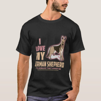 T-shirt 8 J'aime mon berger allemand, ce sont les humains 