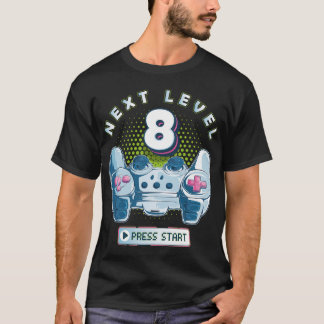 T-shirt 8 Joueur d'anniversaire Prochain niveau 8 contrôle