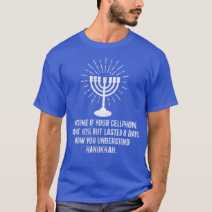 T-shirt 8 Jours De Batterie Téléphone Hanoukka Hannukah