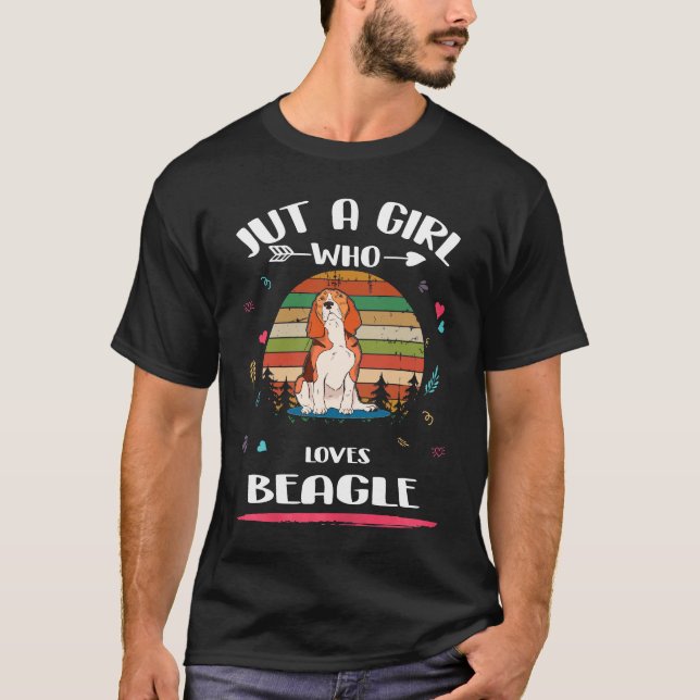 T-shirt 8 Juste Une Fille Qui Aime Beagle (Devant)