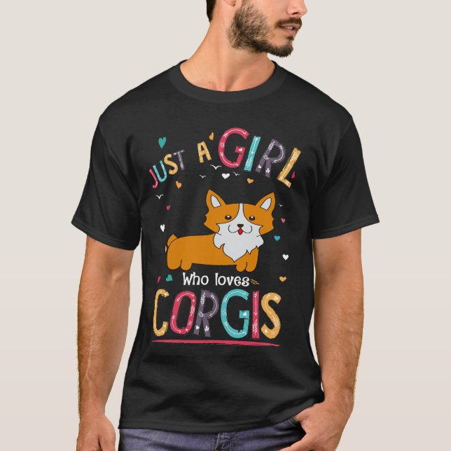 T-shirt 8 Juste Une Fille Qui Aime Le Corgi (Devant)