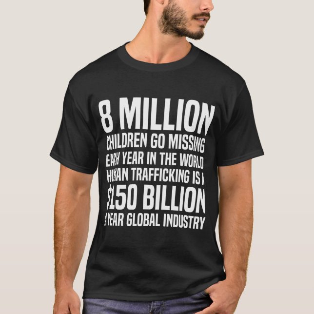 T-shirt 8 Millions D'Enfants Mettent Fin À La Traite D'Enf (Devant)