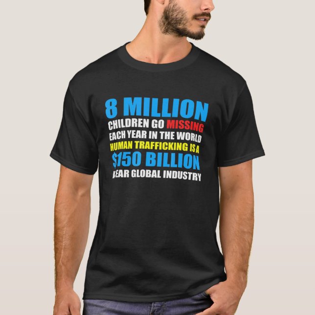 T-shirt 8 millions d'enfants mettent fin à la traite des e (Devant)