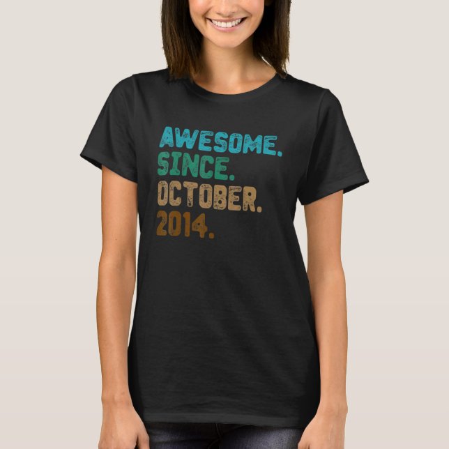T-shirt 8 Year Old Awesome Since October 2014 8th Birthda (Devant)