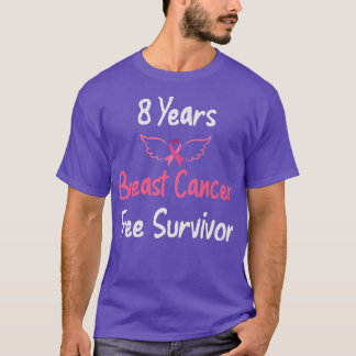 T-shirt 8 Years Breast Cancer Free Pink Breast Cancer Surv