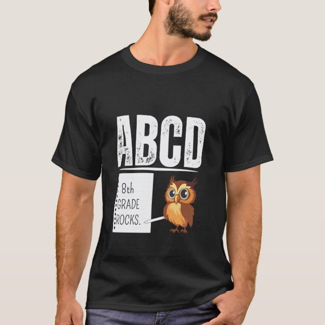 T-shirt 8e ANNÉE DÉCHIRE Crayon ABCD Professeur Retour À l (Devant)