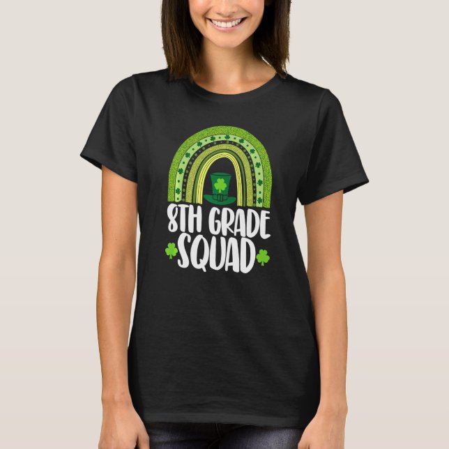T-shirt 8e année École de Squad Rainbow Grade Patrick's Da (Devant)