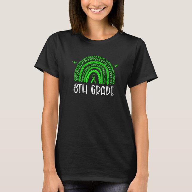 T-shirt 8e année Green Leopard Rainbow Enseignants Fiel (Devant)
