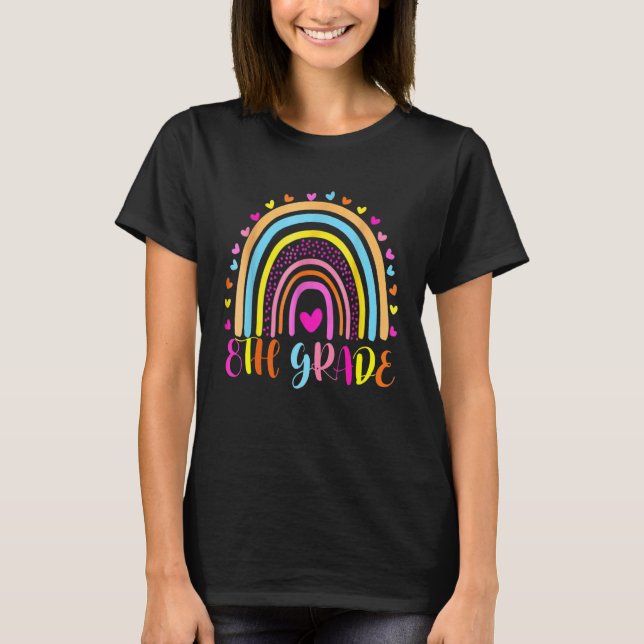 T-shirt 8e année Rainbow Girls Boys Teacher Team 8e G (Devant)