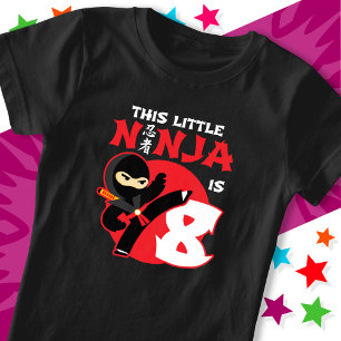 T-Shirt 8e anniversaire 8 ans Enfants Party Little Ninja 8