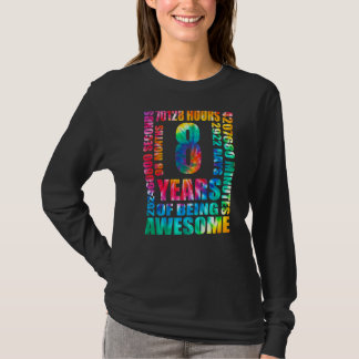 T-shirt 8e anniversaire 8 ans Retro Tie Dye Hippie