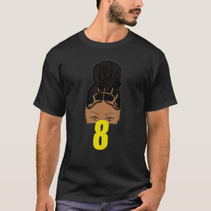 T-shirt 8e anniversaire African American Young Girl Braide