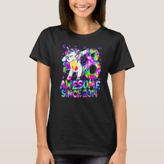 T-shirt 8e anniversaire Colorful Tie Dye 8 ans Unicorn G