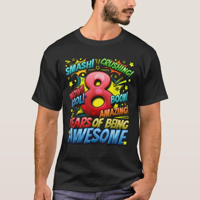 T-shirt 8e anniversaire Comic Style stupéfiant depuis 2015 (Devant)