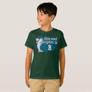 T-shirt 8e anniversaire de l'enfant Ce dauphin Cool est hu