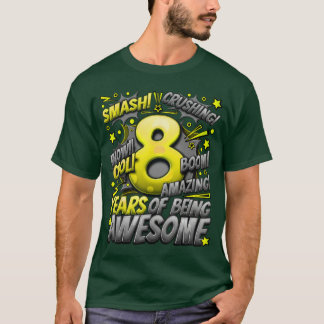 T-shirt 8e Anniversaire de Style de Bande Dessinée Incroya