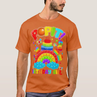 T-shirt 8e anniversaire Fidget Pop It Birthday Girl 8 an O
