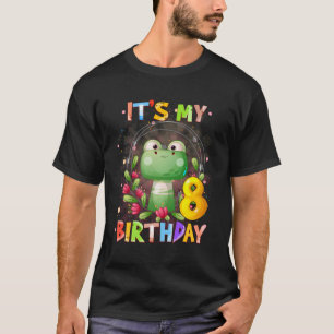 T-shirt 8E Anniversaire Fille Cute Frogs 8 Ans Filles