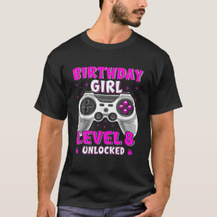 T-shirt 8E Anniversaire Fille Niveau 8 Jeu Vidéo Déverroui