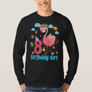 T-shirt 8e anniversaire Filles Flamant rose 8 ans Tropical