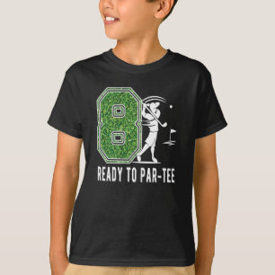 T-shirt 8e anniversaire Gift Golf Player 8 année Vieux ga