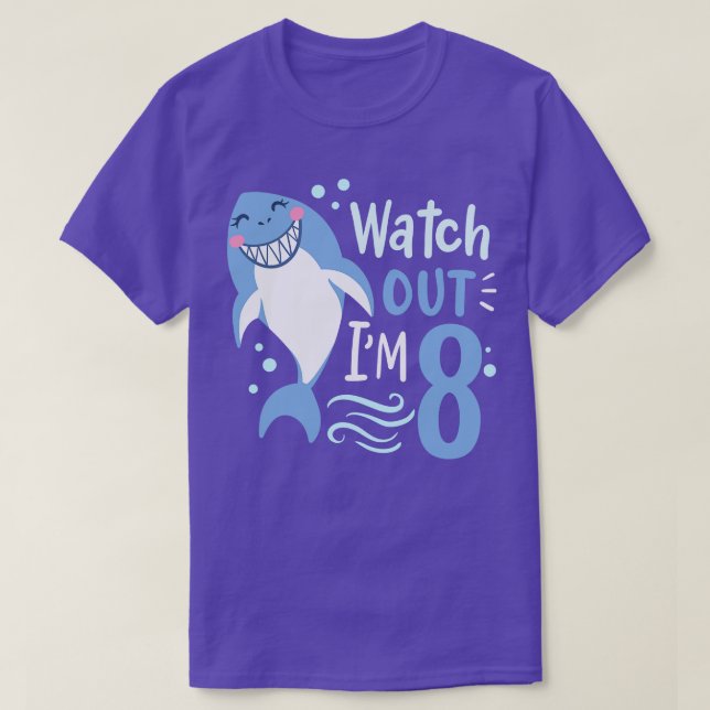 T-shirt 8e anniversaire Im 8 requin (Design devant)