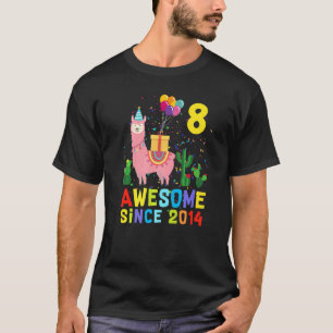 T-shirt 8e anniversaire Llama Llamazing Awesome depuis 201