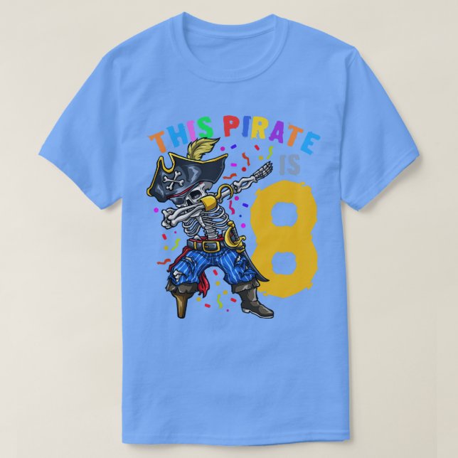 T-shirt 8e anniversaire Pirate Dabbing (Design devant)