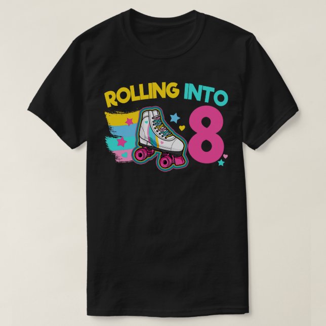T-shirt 8e anniversaire Roller Skate 1 (Design devant)