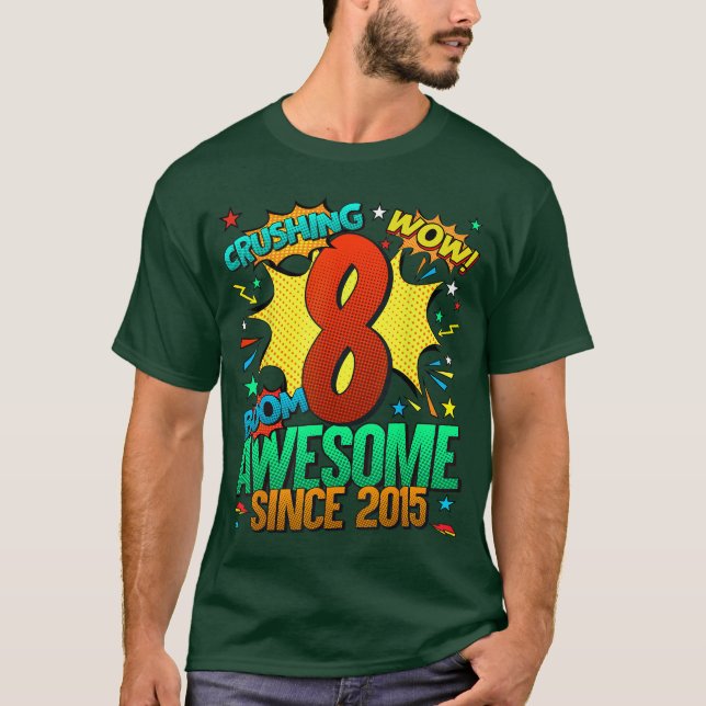 T-shirt 8e Anniversaire Style BD Incroyable Depuis 2015 8  (Devant)