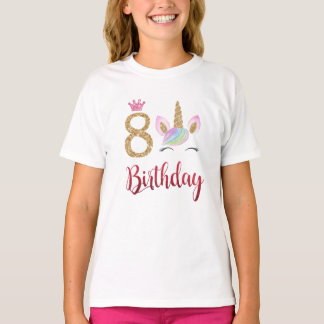 T-shirt 8e anniversaire Unicorn Dabbing, 8 ans