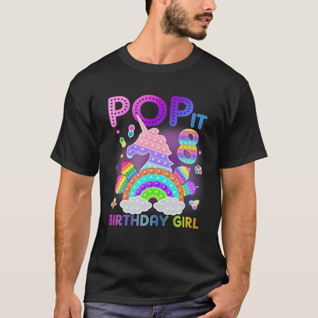 T-shirt 8E Anniversaire Unicorn Fidget Pop It Anniversaire (Devant)