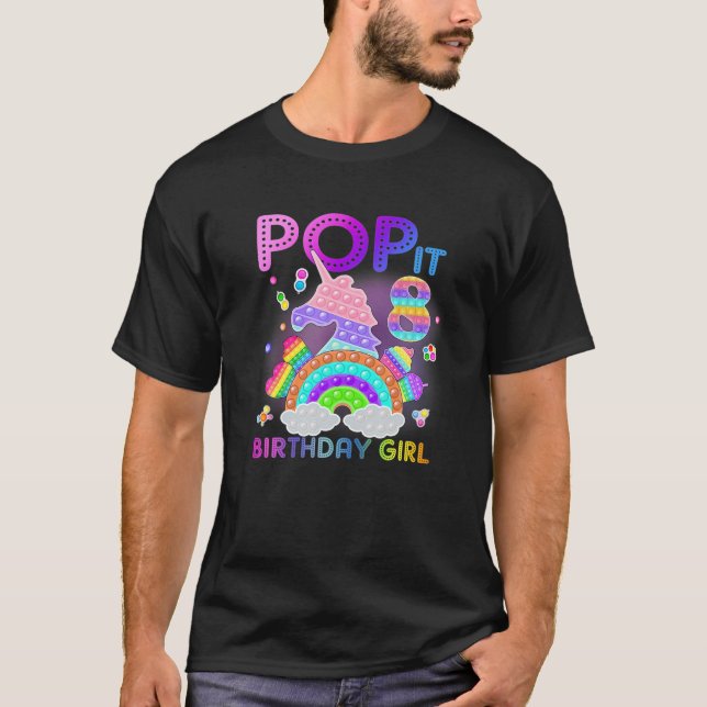 T-shirt 8E Anniversaire Unicorn Fidget Pop It Anniversaire (Devant)