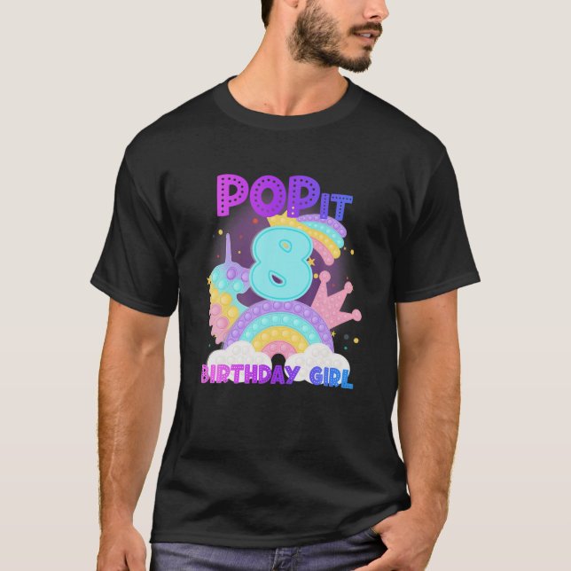 T-shirt 8E Anniversaire Unicorn Fidget Pop It Anniversaire (Devant)