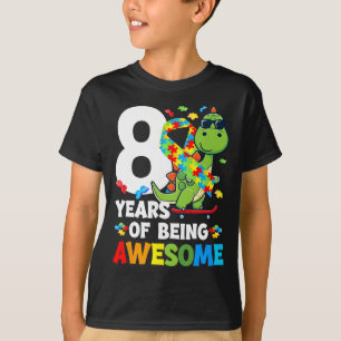 T-shirt 8e fête d'anniversaire de l'autisme 8 ans autiste