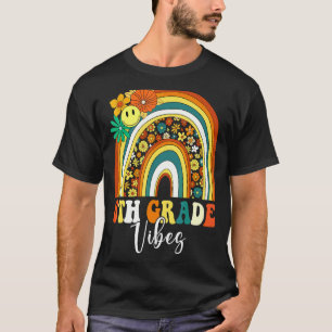T-shirt 8e Huitième année Vibes Rétro Arc-en-ciel Professe