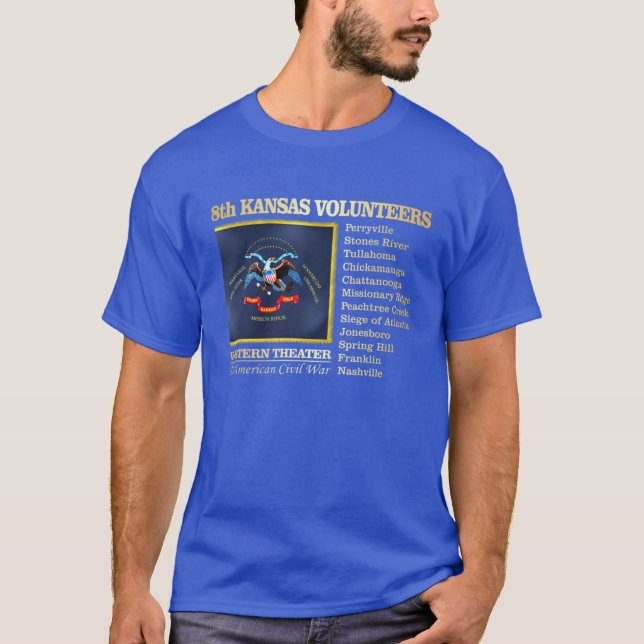 T-shirt 8e Infanterie volontaire du Kansas BH2 surdimensio (Devant)