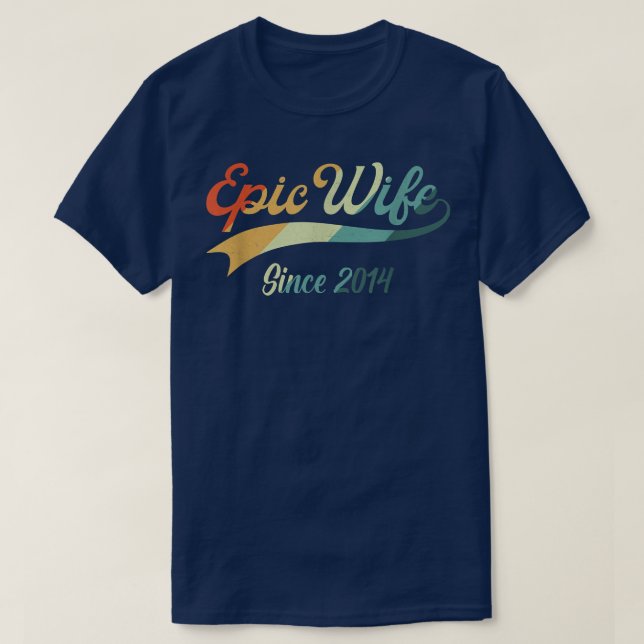 T-shirt 8e Mariage Cadeaux d'anniversaire pour son Épique  (Design devant)