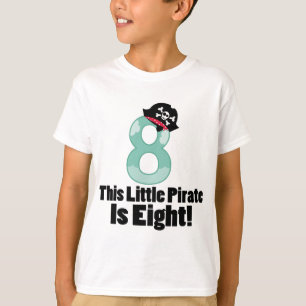 T-shirt 8ème chemise mignonne de pirate d'anniversaire