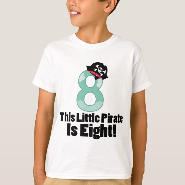 T-shirt 8ème chemise mignonne de pirate d'anniversaire (Devant)