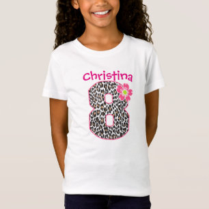 T-Shirt 8ème Roses indien et empreinte de léopard de fil