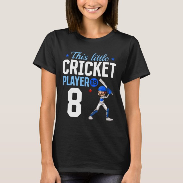 T-shirt 8th Birthday Cricket Player  (Devant)