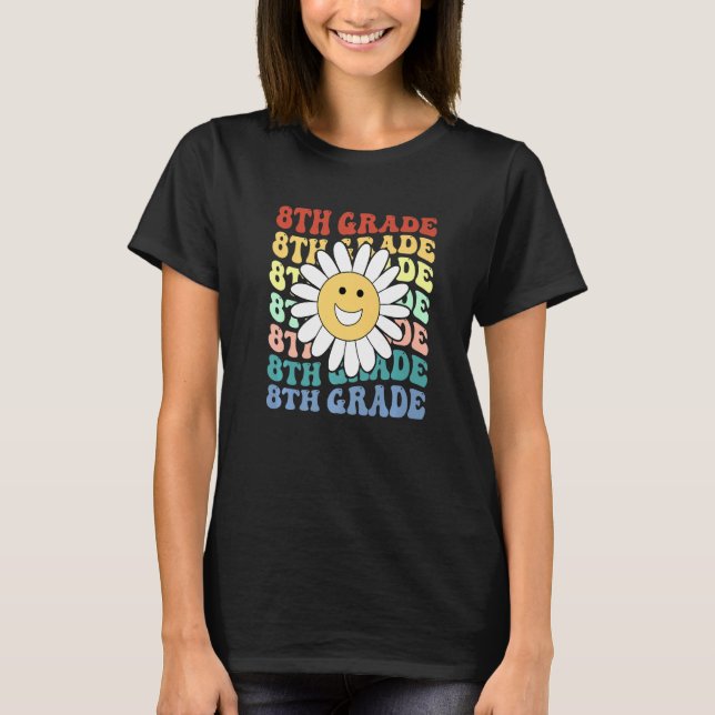 T-shirt 8th Eighth Grade Teacher Back To School Retro Sunf (Devant)