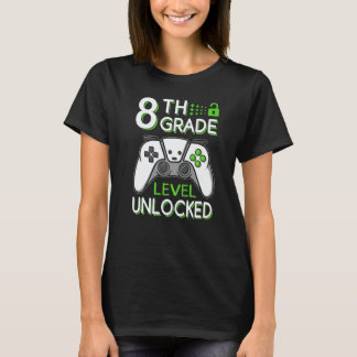 T-shirt 8th Grade Level Unlocked VideoGame Gamer Back to S