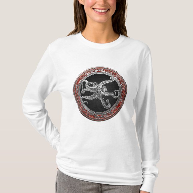 T-shirt [900] Sacred Silver Octopus dans Posture défensive (Devant)