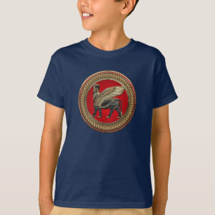 T-shirt [900] Taureau ailé assyrien : or et lamassu noir