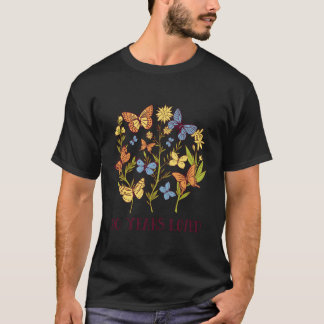 T-shirt 90 Aimés Pour Les Fleurs De Papillon